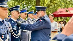 Uczestnicy obchodów Święta Policji w Mieleckiej jednostce policji