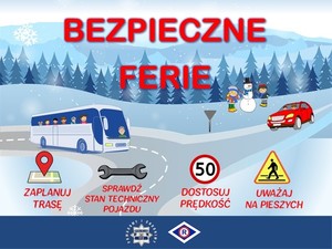 plakat bezpieczne ferie 2023