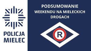 Logo Ruchu Drogowego z napisem Podsumowanie weekend na mieleckich drogach