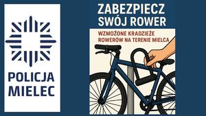 plakat z apelem o zabezpieczenie roweru Policja Mielec