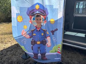 Policjanci na III Powiatowych Warsztatach MDP w Wojkowie z uczestnikami przedsięwzięcia