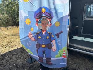 Policjanci na III Powiatowych Warsztatach MDP w Wojkowie z uczestnikami przedsięwzięcia
