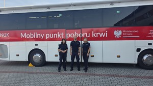 uczestnicy Akcji krwiopijstwa w Mielcu przy PSP